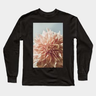 Always the Optimist x botanical pink dahlia flower photograph Long Sleeve T-Shirt